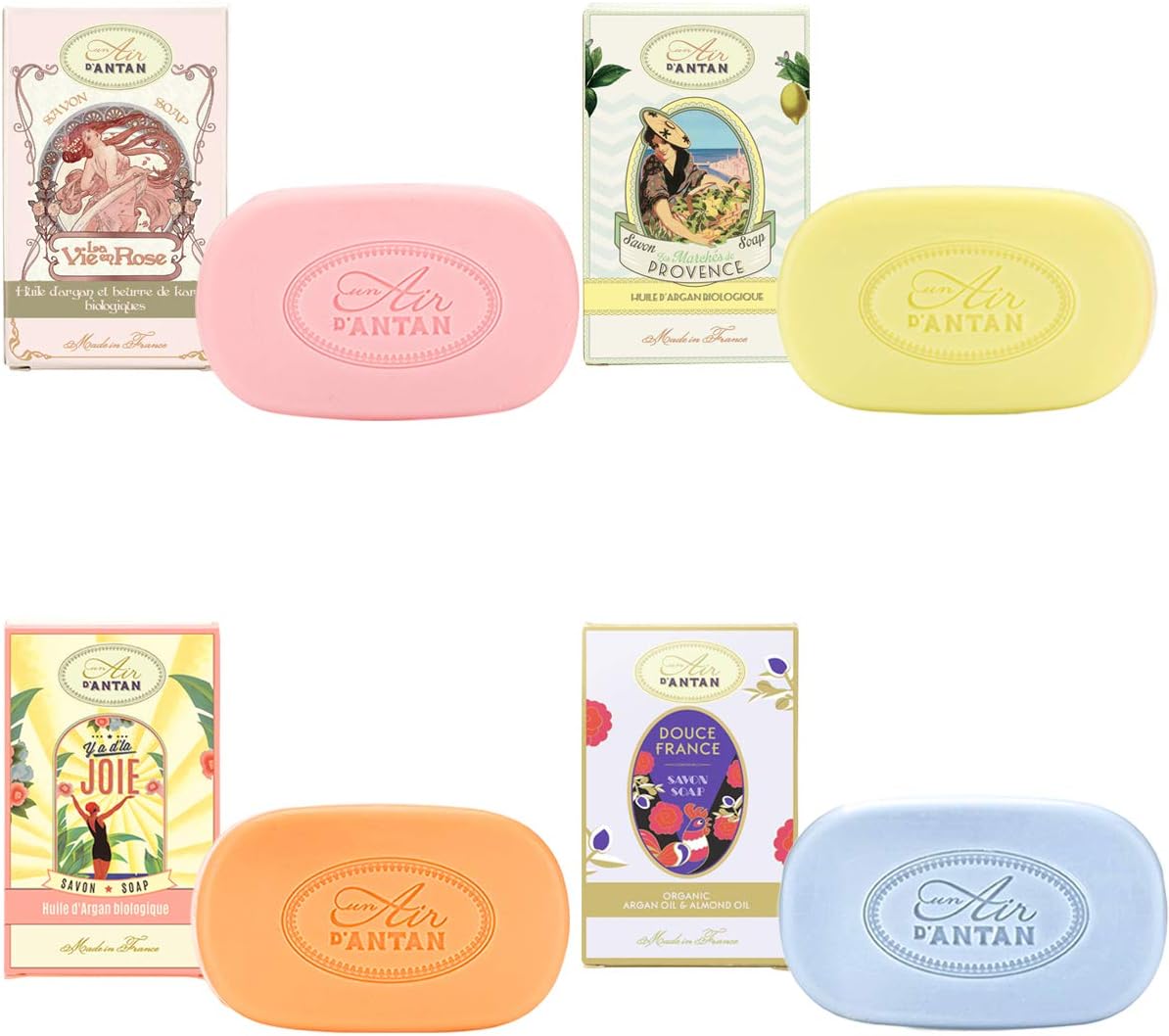 4 French Organic Oils Bar Soaps