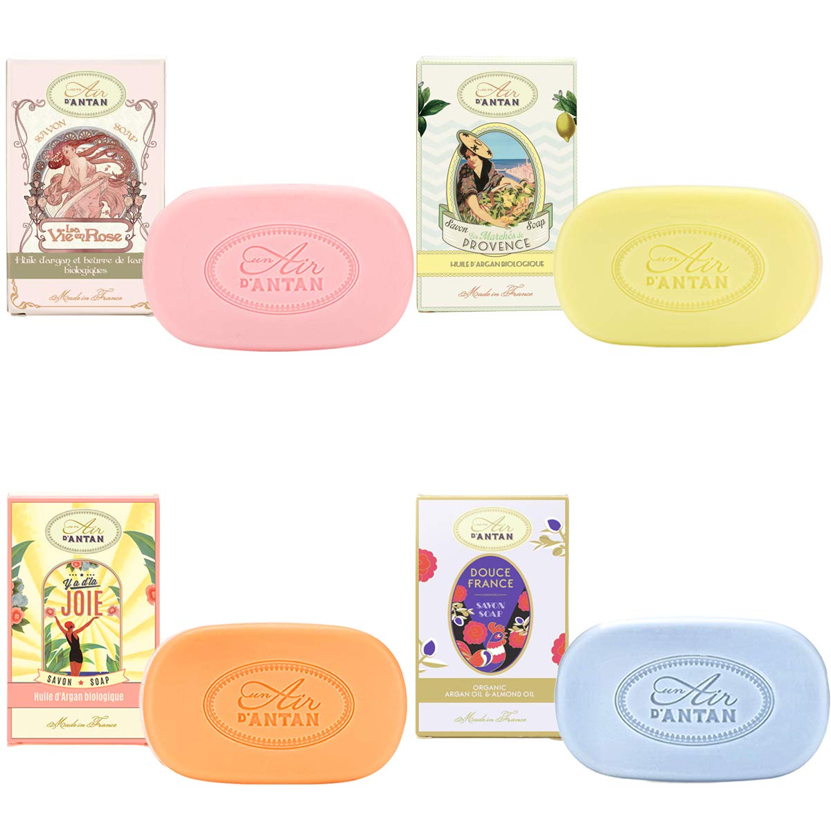 4 French Organic Oils Bar Soaps