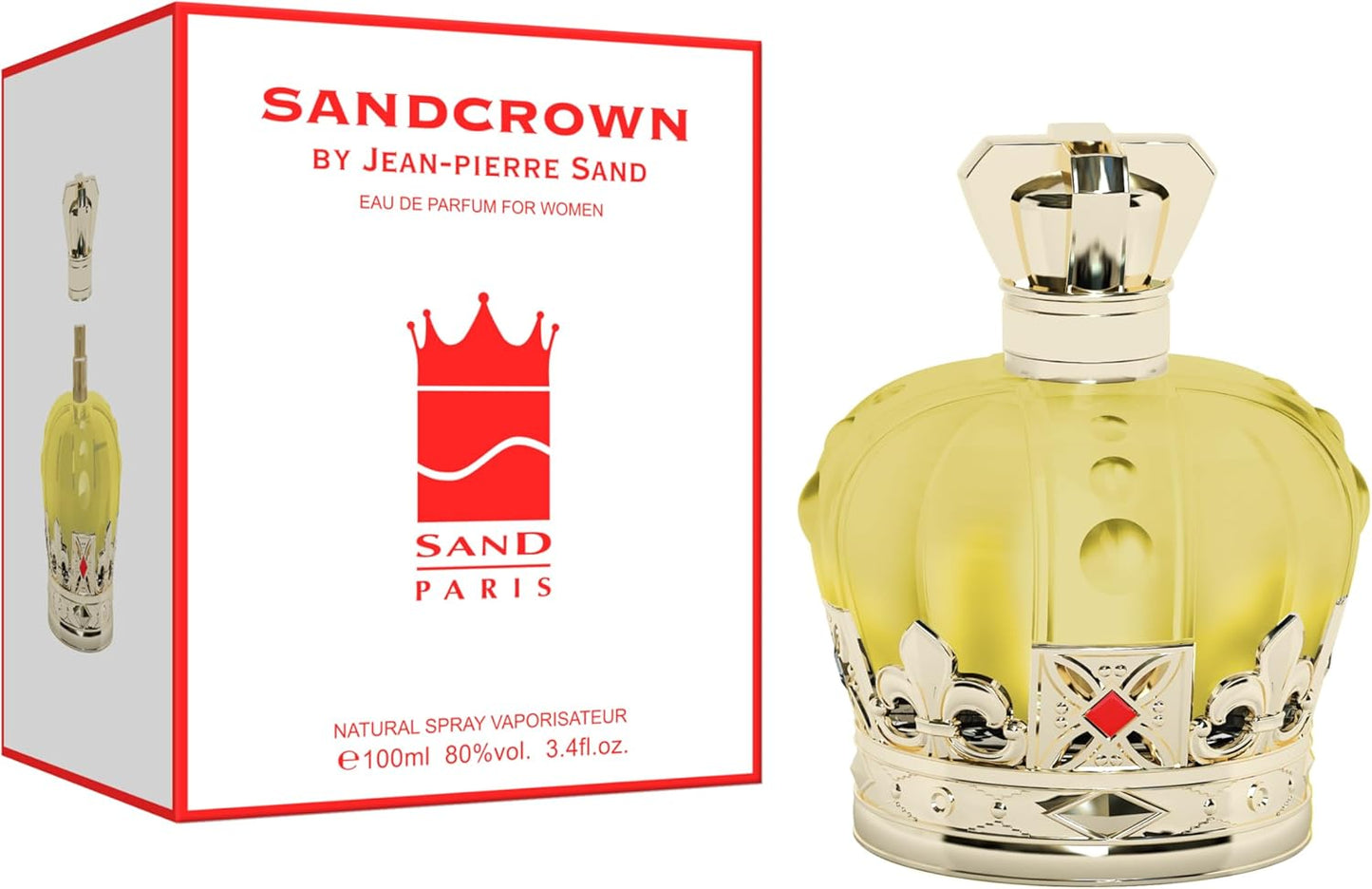 Jean-Pierre Sand Sandcrown – Eau de Parfum, 75 ml – parfym för kvinnor i samlarflaska, perfekt som present – damparfym i kronflaska