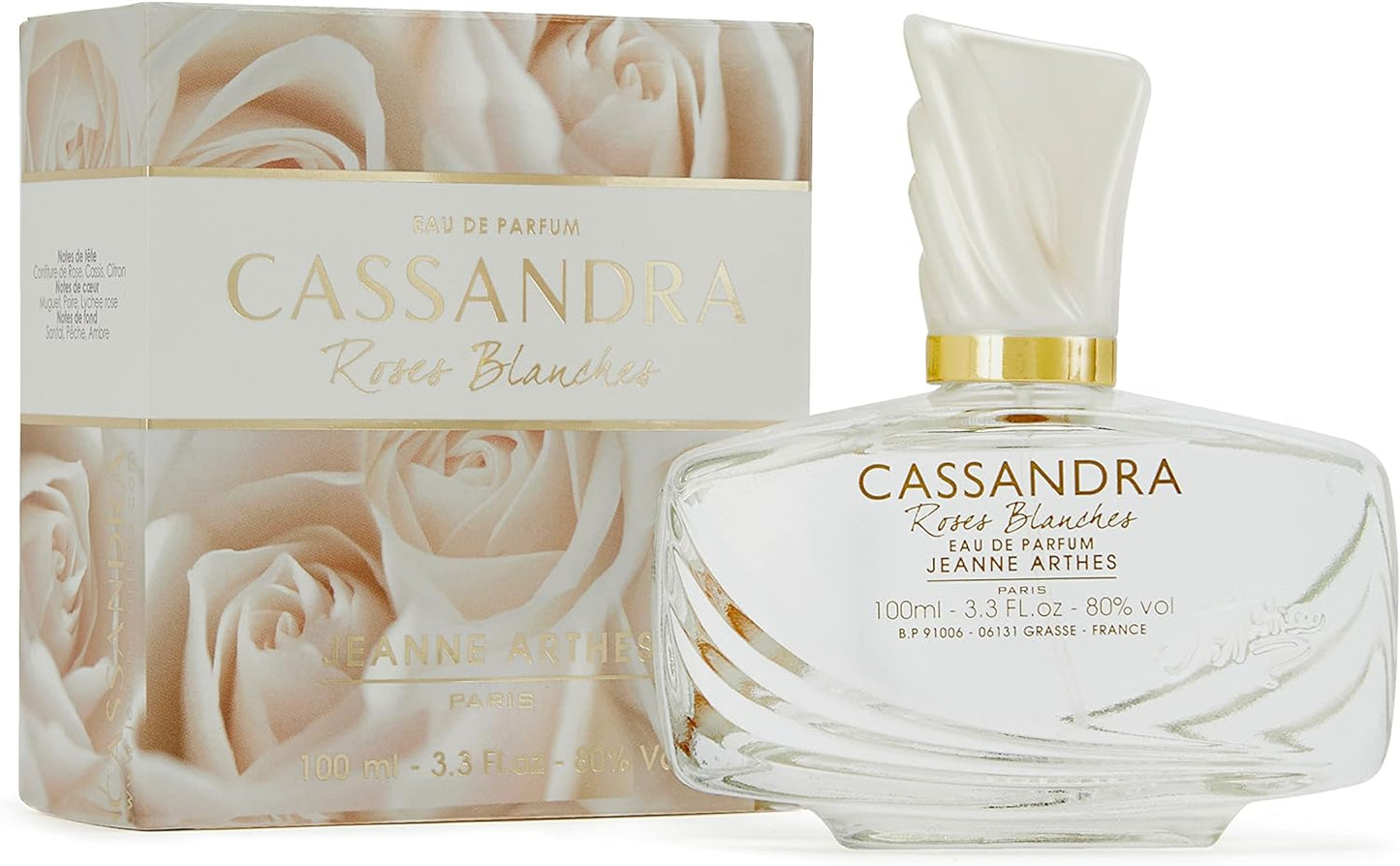 JEANNE ARTHES - Damparfym Cassandra vita rosor - Eau de Parfum - sprayflaska 100 ml - tillverkad i Frankrike