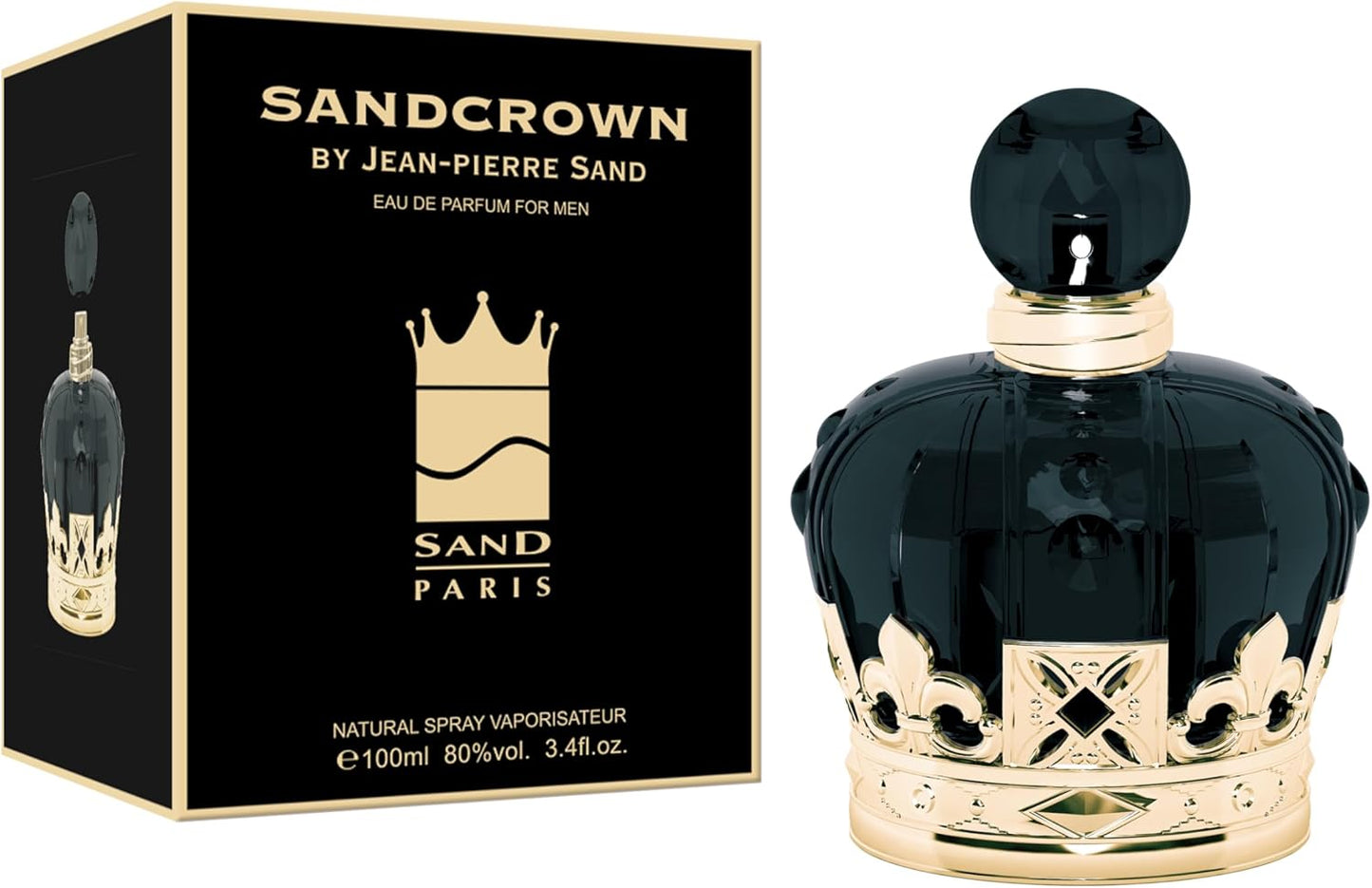 Jean-Pierre Sand – Sandcrown – Eau de Parfum, 75 ml – parfym för män i samlarflaska, perfekt som present – herrparfym i kronflaska