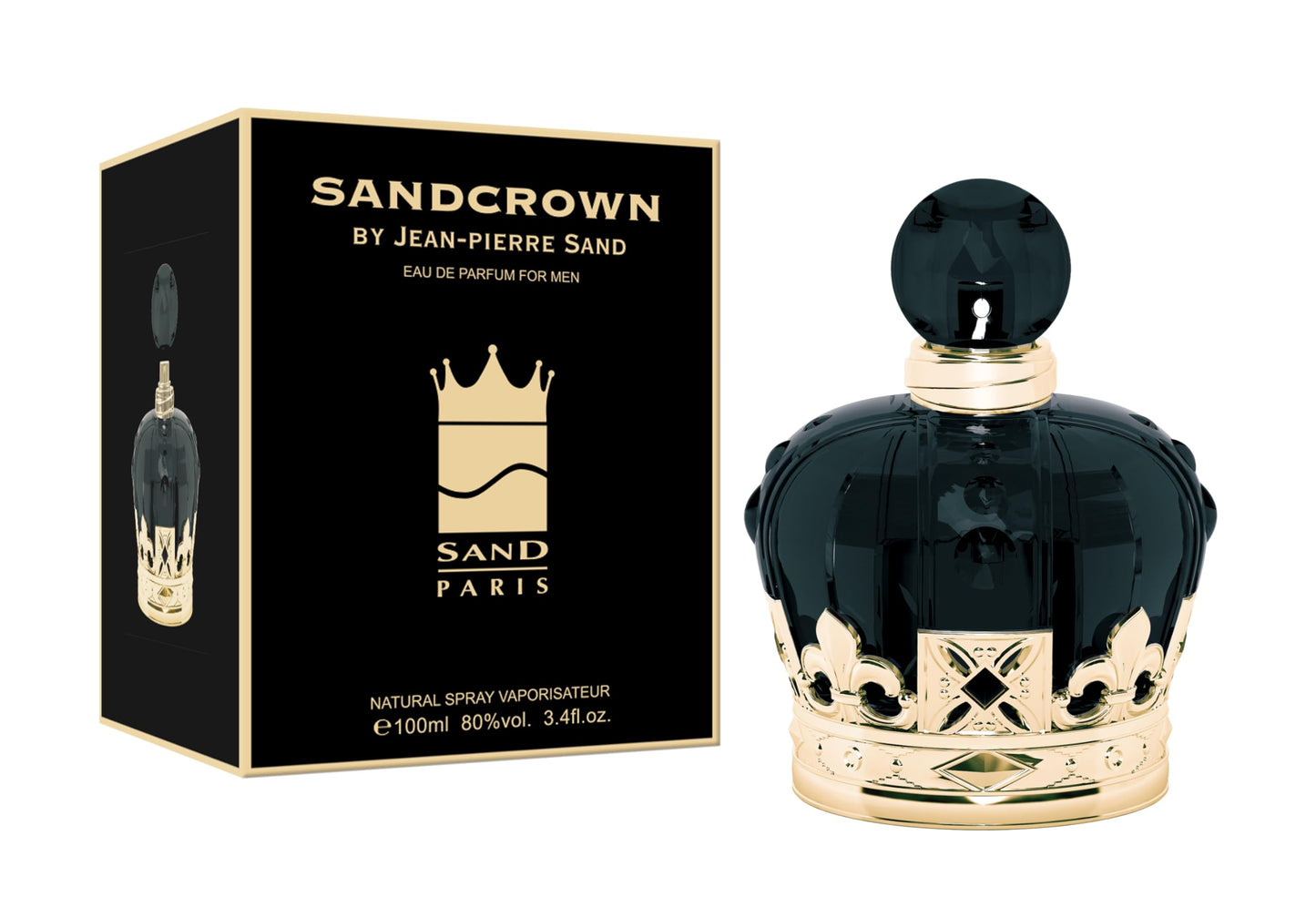 Jean-Pierre Sand – Sandcrown – Eau de Parfum, 75 ml – parfym för män i samlarflaska, perfekt som present – herrparfym i kronflaska