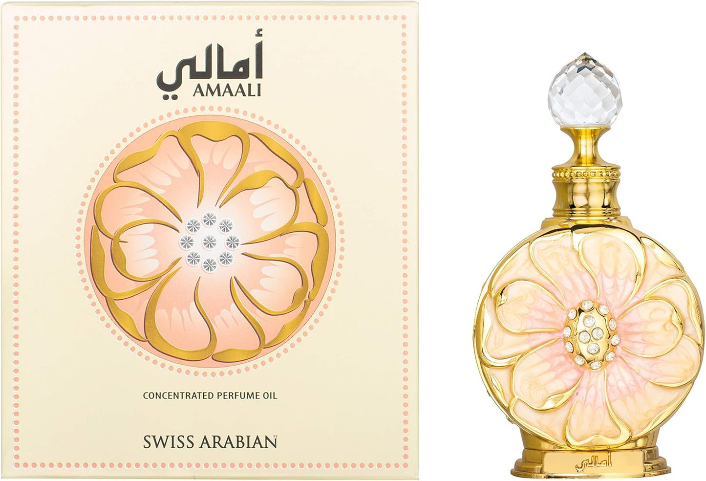 Swiss Arabian Amaali koncentrerad parfymolja för kvinnor 15 ml – en kraftfull fruktig blomdoft med jasmin, ros och vanilj – uppfriskande och feminin doft