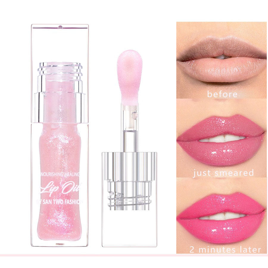 Hydrating Color Changing Lip Gloss Sparkling Shimmer Lip Oil Plumping Liquid Lipstick