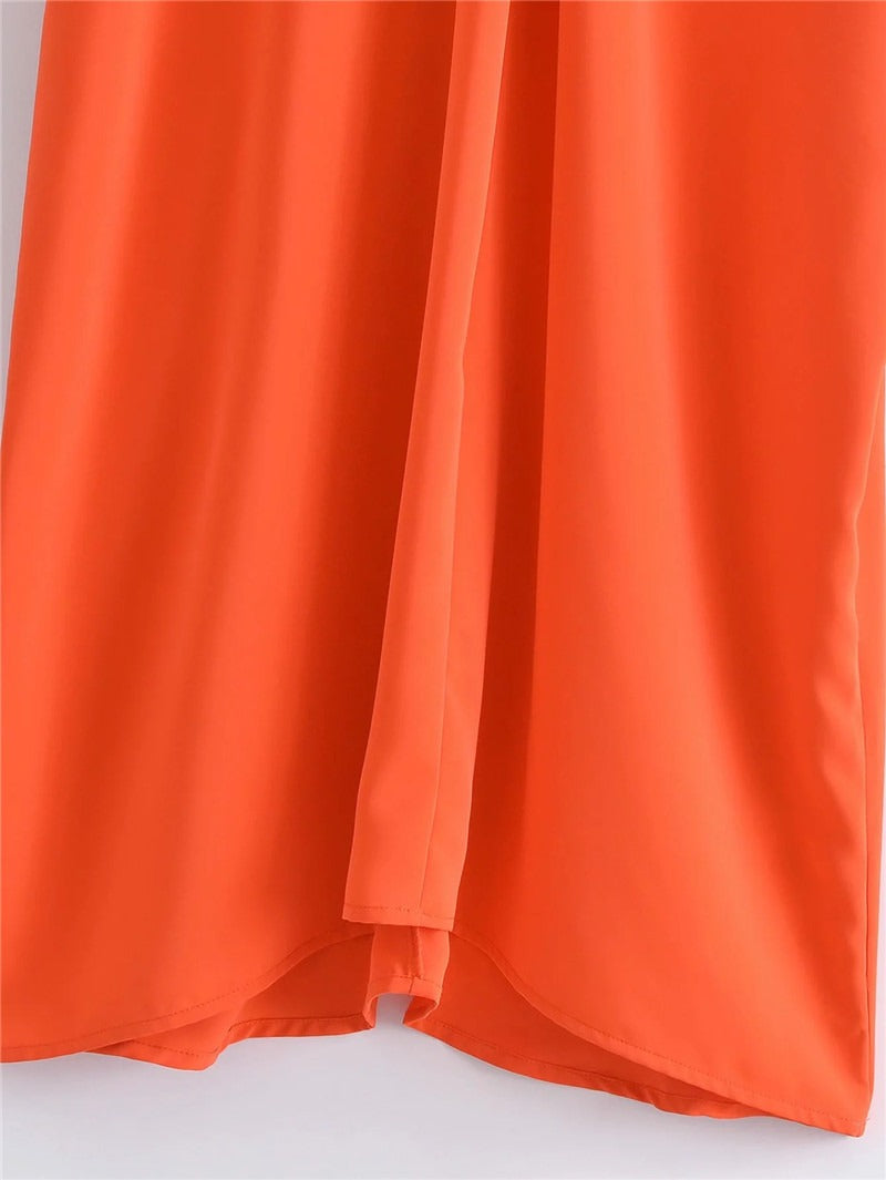 Orange Satin klänning